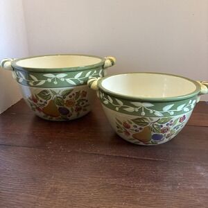 Certified International "LA TOSCANA"‎ Set Of 2 Stacking Serving Bowls 8" And 9"